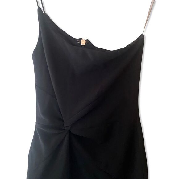 Nookie Lust Gown black one shoulder maxi dress front twist bodycon Revolve L - Picture 6 of 15